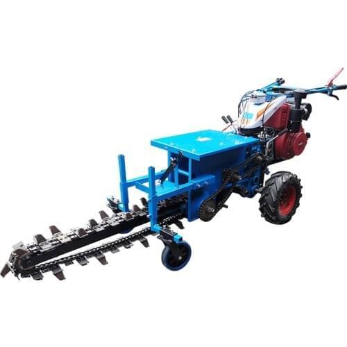 Width 250mm depth 600mm, double-chain hydraulic lifting trencher, agricultural tap water pipeline trencher, cable laying machine