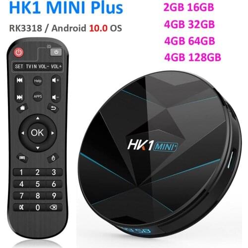 20pcs/lot HK1 MINI plus Android 10.0 TV Box 4GB 64GB Rockchip RK3318 USB3.0 1080P 4K 60fps Youtube Set Top Box