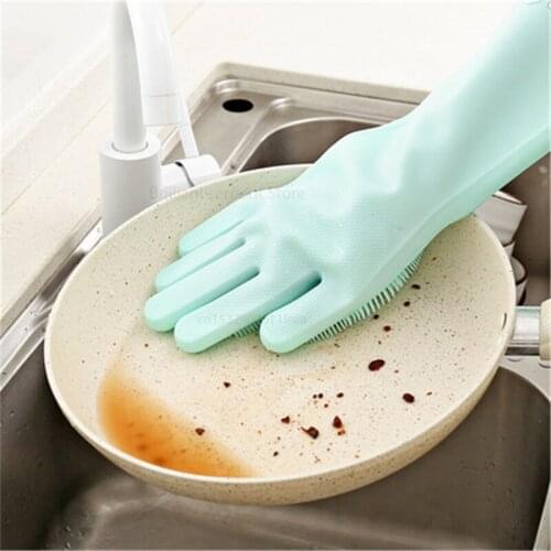 Magic Silicone Dish Washing Gloves Kitchen Accessories Dishwashing Glove Household Tools for Cleaning Car Pet Brush