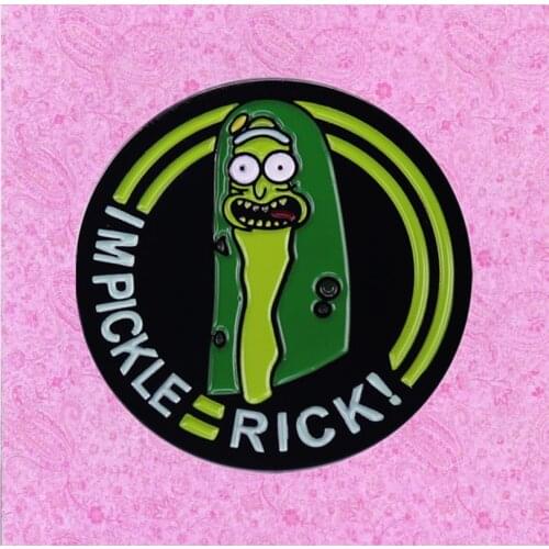 I'm Pickle Rick I Turned Myself Into A Pickle enamel pin Pop Culture Meme Cartoon adventures brooch Christmas Best Gift