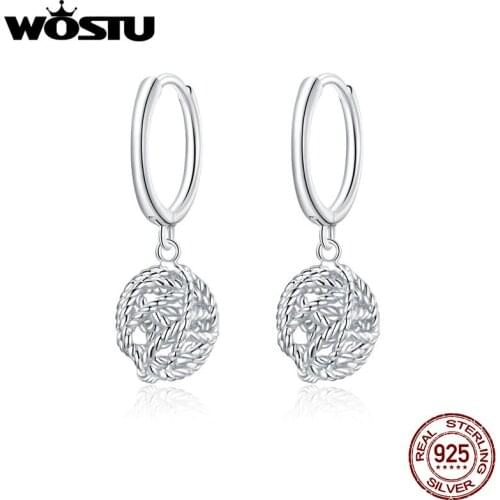 WOSTU 2020 New Earrings 925 Sterling Silver Stud Earrings 925 Sterling Silver Ball of Yarn For Women Fine Jewelry Gift DXE981