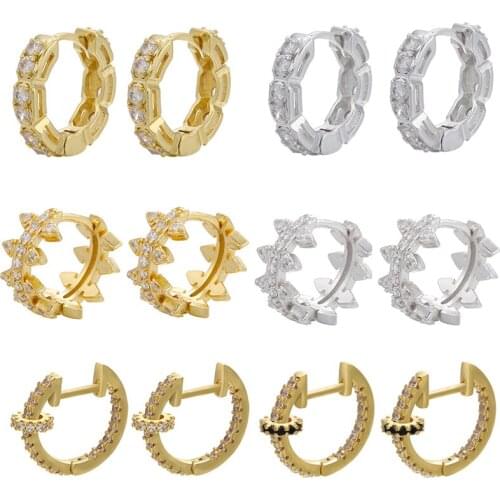 QMHJE Rectangle Hoop Earring for Women Men Metal Diy Accessories Jewelry Geometric Gold Silver Color Earing Brass Trendy Punk