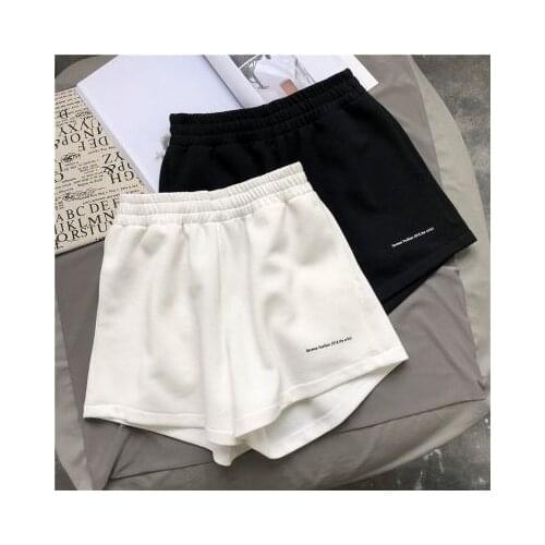 Women Shorts Ins Trendy Alle-spiel Studenten Frauen Summer 2XL Solide Stickerei bein Knie-länge Harajuku Breite Casual Einfache