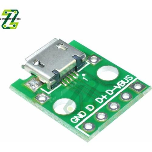 10pcs Mini Micro USB To 2.54mm Adapter Connector Module Board Panel Female 5-Pin Pinboard 2.54mm Micro USB Type Parts