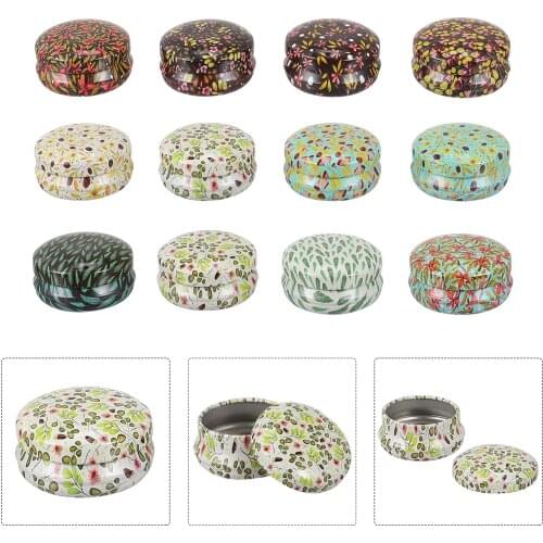 12pcs Metal Candle Jar Round Empty Case Candles Making Container Jewelry Beads Spices Lipstick Sweets Party Storage Favor