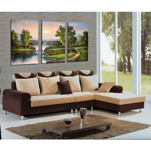 3 Panels Landscape Trees and Rivers Canvas Prints Painting Abstract Picture Home Decoration Canvas Art for Living Room Wall