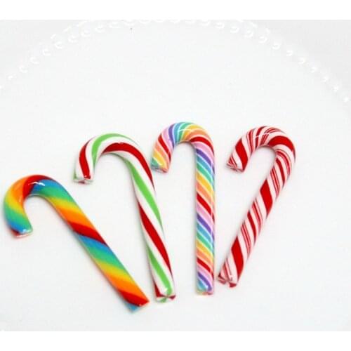 5 Pieces Christmas Candy Cane Craft Resin Christmas Series Crafts Decorations Fit Diy For Home Christmas Decoration Kawaii Resin