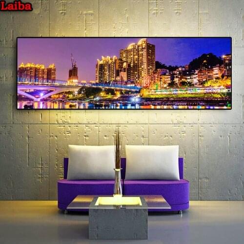 Large Size Full drill square round Diamond Embroidery House Rivers Bridge 5d DIY Diamond Painting Cross Stitch home decor puzzle