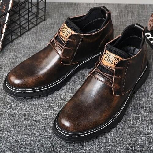 CIMIM Brand Winter Fashion Outdoor MenS Boots Genuine Leather Comfortable Luxury Martin Leather Boots Office Men Work Boots