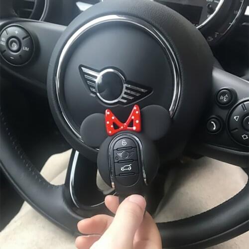Diamond Keychain Decorating Fashion Women Key Case Cover Car Styling Accessories For Mini Cooper S JCW One F54 F55 F56 F57 F60