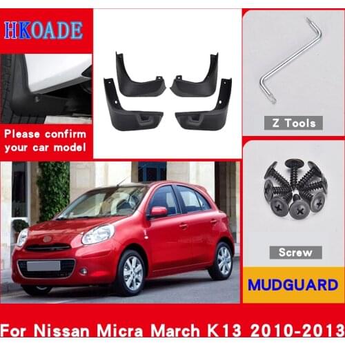 Car Fender Mud Flaps For Nissan March Micra K13 2013-2010 Mudguards Splash Guards Fender Mudflaps Car Fender Accessories