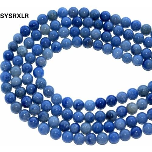 Wholesale Blue Aventurine Dumortierite Natural Stone Beads For Jewelry Making Diy Bracelet Necklace 4 6 8 10 12 MM Strand