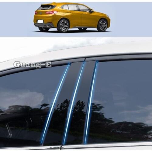 For BMW X2 SDrive XDrive 20i 25i 2019-2022 Car PC Material Pillar Post Cover Door Trim Window Piano Black Molding Sticker Plate