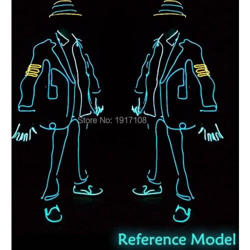 Hot Sale 10 Colors Select EL suit DIY party clothes accessories by the Style of LED Jazz men for Night Bar Party DIY Decorations