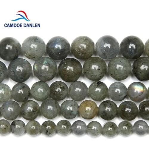 CAMDOE DANLE Natural Gem Stone AAA Grade Blue Labradorite Round Loose Beads 15" Strand 4 6 8 10 12MM Fit Diy For Jewelry Making