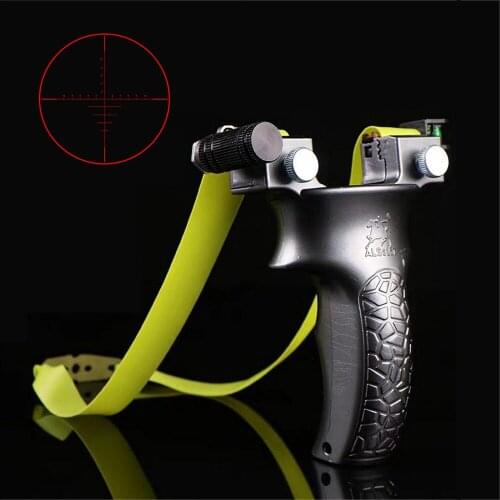 Laser Aiming Slingshot Powerful Hunting Catapult Outdoor High Precision Shooting Slingshot Toy With Level Instrument Slingshots