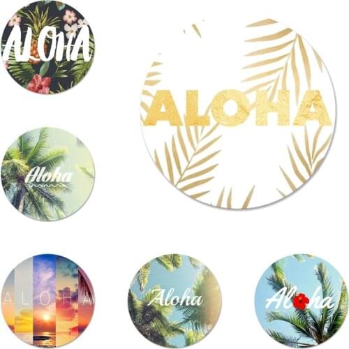 Summer Beach Hawaii Aloha Sea Ocean Icons Pins Badge Decoration Brooches Metal Badges For Clothes Backpack Decoration