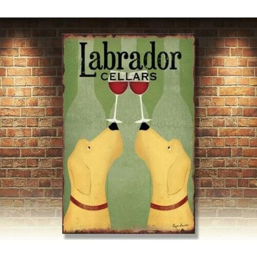 Metal Tin Sign labrador cellars Pub Home Vintage Retro Poster Cafe ART