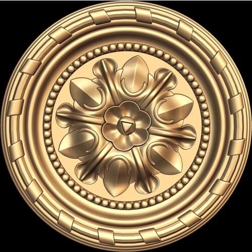 3D STL Model for CNC Router Aspire Artcam 3D Printer -Decorative circular flower panel