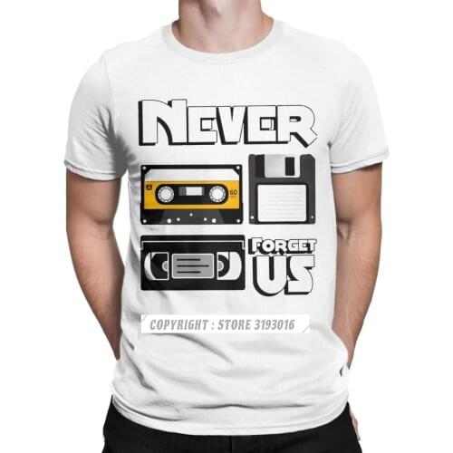 Mens Cool Tops T Shirt Never Forget US Floppy Disk VHS And Cassette Tape T Shirts Retro Nerd Oldshcool Cotton Sweatshirt