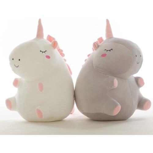 25cm Soft Unicorn Plush Toy Fat Unicorn Doll Cute Animal Stuffed Soft Pillow Baby Kids Toys for Girl Birthday Christmas Gift