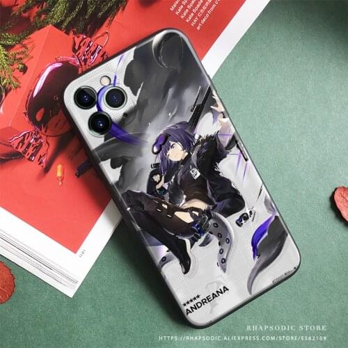Andreana Arknights Soft Silicone Tempered Glass Phone Case Cover Shell For iPhone SE 6 6s 7 8 Plus X XR XS 11 12 Mini Pro Max