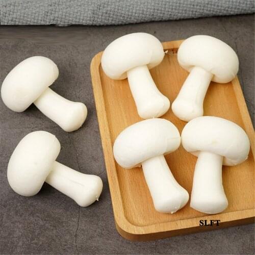 Hotel supermarket green grocery Kitchen store shop decoration props artificial vegetables fake agaricus bisporus white mushroom
