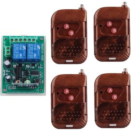 12V 2CH Transmitter Receive wireless remote control switch Learning Code Momentary Toggle Latched Relay indicator