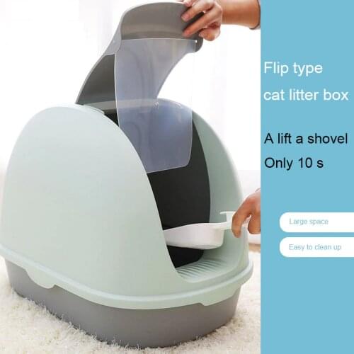 Fully Enclosed Cat Litter Box Front Flap Design Quick Cleaning Sandbox Cat Big Space Leak Proof Deodorization Closed Pet Toilet