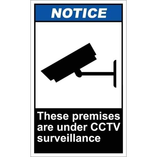 These Premises are Under CCTV Surveillance Notice OSHA/Ansi Poster Funny Art Decor Vintage Aluminum Retro Metal Tin Sign