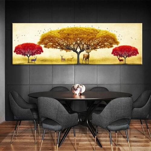 Nordic Deer Canvas Paintings On The Wall Art Prints Posters And Prints Landscape Wall Pictures For Living Room Cuadros Decor