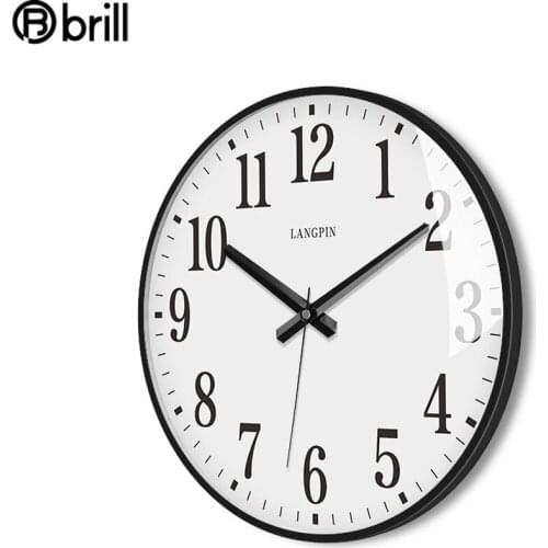 Modern American White Wall Clock Metal Nordic Large Silent Watch Living Room Bedroom Wall Watches Home Decor Horloge Murale Gift