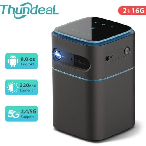 ThundeaL Mini DLP Projector Smart Android 9.0 Proyector Portable Support 2K 4K Video 5G Dual-band WiFi Home Theater Projector