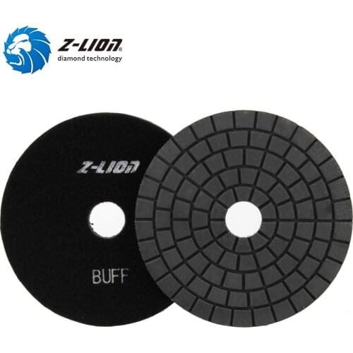 Z-LION 5" Black Buff Polishing Pads Resin Bond Diamond Buffing Wheel For Granite Marble Ceramic Stone Polishing Premium Quality
