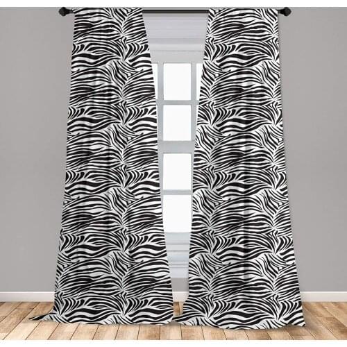 Zebra Print Curtains Striped Zebra Animal Print Nature Wildlife Simplistic Window Treatments for Living Room Bedroom Decor