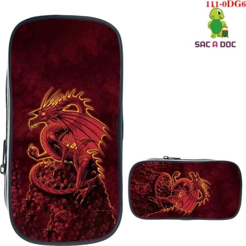 Women Makeup Box Mochila Dragon Pencil Case Bag Dragon 3d Print Zipper Pencil Box Kpop for Kids School Supplies Cosmetic Bags