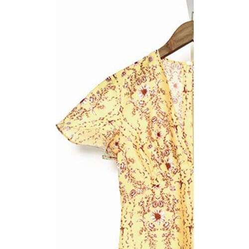 Women Dress 2021 Spring and Summer New Style Ladies Stitching V-neck Long Dress