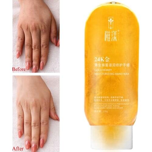 Golden Hand Mask Whitening Moisturizing Moisturizing Fine Lines Hand Care Exfoliating Calluses Hand Wax High Capacity 220g