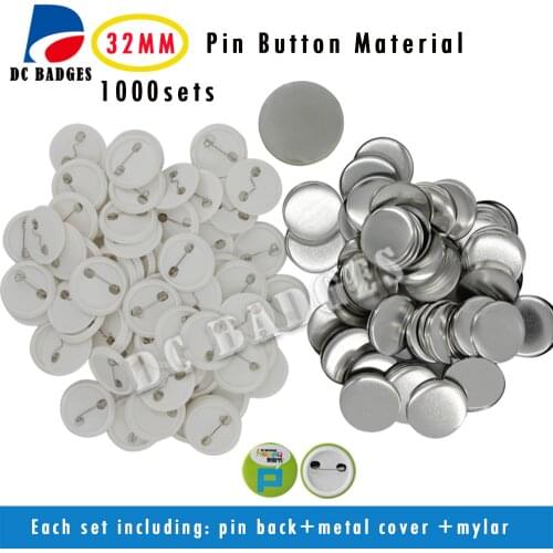 1000sets of 32mm blank pin button badge material