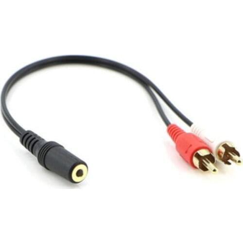 2-rca Male To Female 3.5mm Jack Aux Stereo Audio Cable Adapter Converter