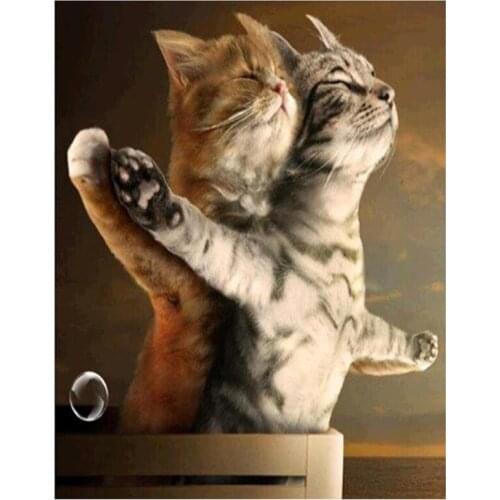 3D DIY Round Embroidery Creative Titanic Cat Diamond Painting Cross Stitch Mosaic Bead Picture Bedroom Decoration FC476