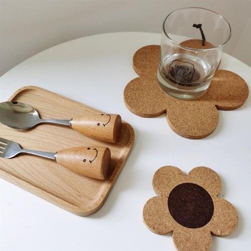 4Pcs Coasters Cup Pad Slip Insulation Pad Cup Mat Pad Drinks Coasters Wood Coasters Cork Cup Coffee Pad For Kitchen Coasters