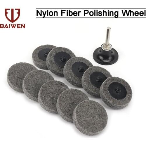 50mm 2inch Roloc Nylon Fiber Abrasive Disc Polishing Wheel Buffing Pads 9P Non-Woven Grinding Disc For Rotary Dremel Accessories