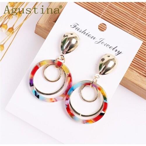 Agustina Women Fashion Earrings Jewelry Acrylic Drop Small Earrings Minimalist Punk Earring Dangle Acetate Girls Bohemian Resin