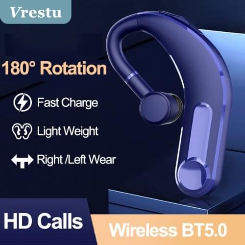 V5.0 Wireless Earphone Handsfree Business Headset Drive Call Mini Wireless Earphone Earbuds for Xiaomi with Mic Rotation Fone De