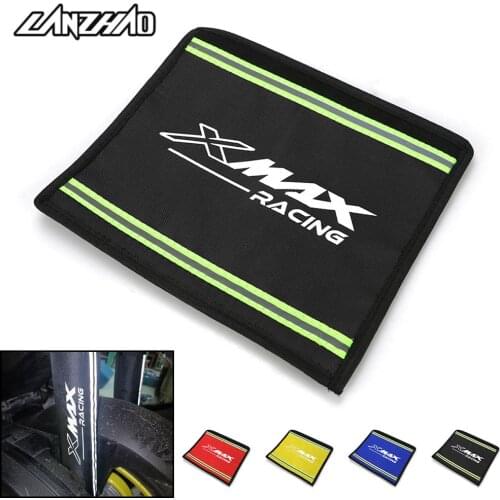XMAX Motorcycle Shock Absorber Cover with Reflective Strip Washable Rubber-based Velcro Fix for Yamaha XMAX 250 300 400 2013