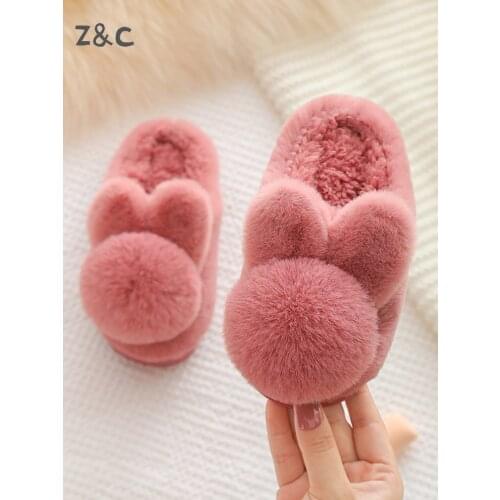 Childrens Slippers for Girls in Autumn and Winter Cartoon Plush 1-10 years old Home Parent-child Baby Cotton Shoes Boys Shoes