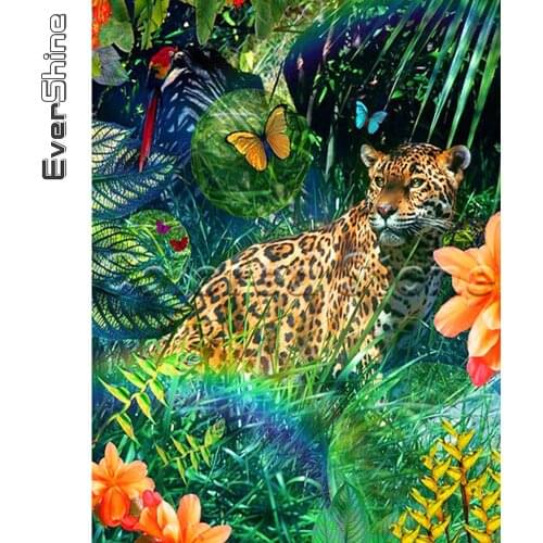 Evershine Diamond Embroidery Leopard Animals Picture Rhinestone New Arrival Diamond Painting Forest Cross Stitch Kit Wall Decor