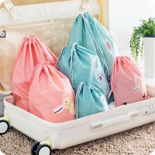 Hot sale 1pc Cartoon Travel Waterproofing Bag Clothing Toys Drawstring Clothing Sorting Bags Storage Bag Organizer Bag