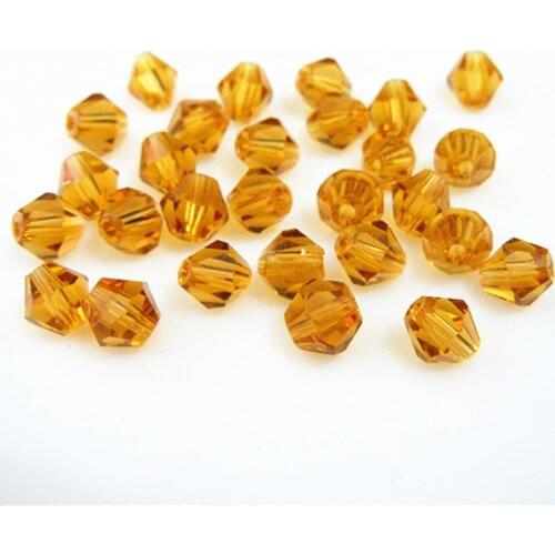 Isywaka Sale Golden Color 6mm 48PCS Bicone Austria Crystal Beads charm Glass Beads Loose Spacer Bead for DIY Jewelry Making